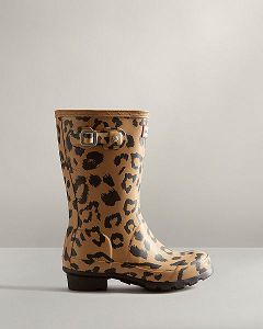 Brown Hunter Hybrid Leopard Print Kids' Rain Boots | Ireland-76092
